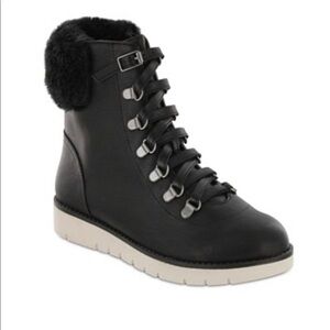 MIA Women’s Vegan Leather Black Combat Boots Size 7.5 NWT